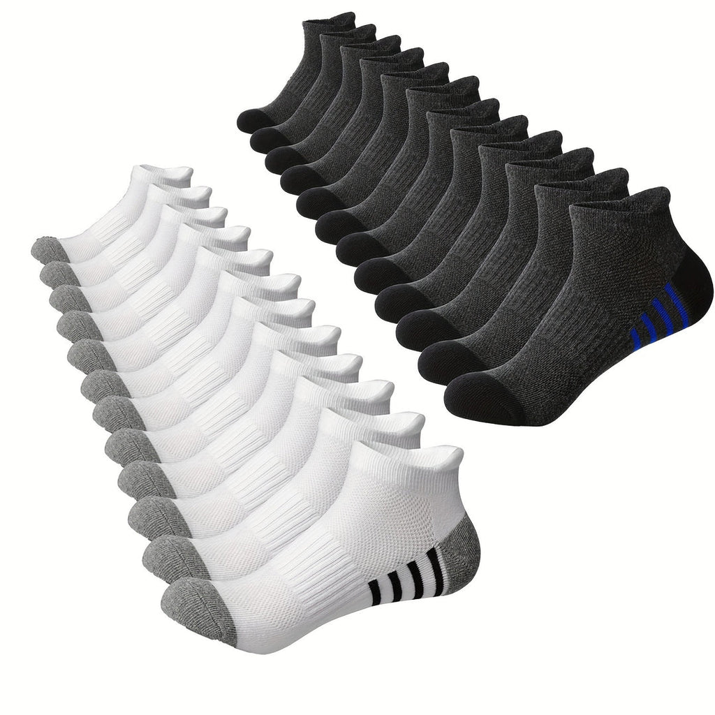 Herren-Sport-Socken | Atmungsaktiv & Komfortabel | Niedriges Modell | Gestreiftes Design
