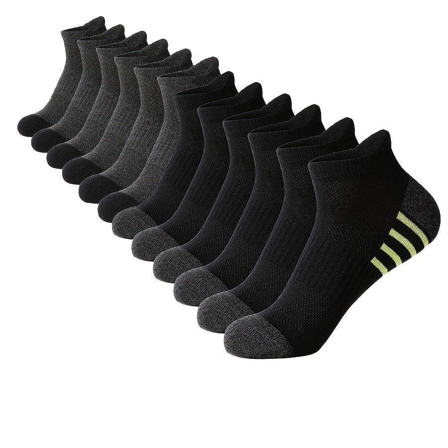 Herren-Sport-Socken | Atmungsaktiv & Komfortabel | Niedriges Modell | Gestreiftes Design