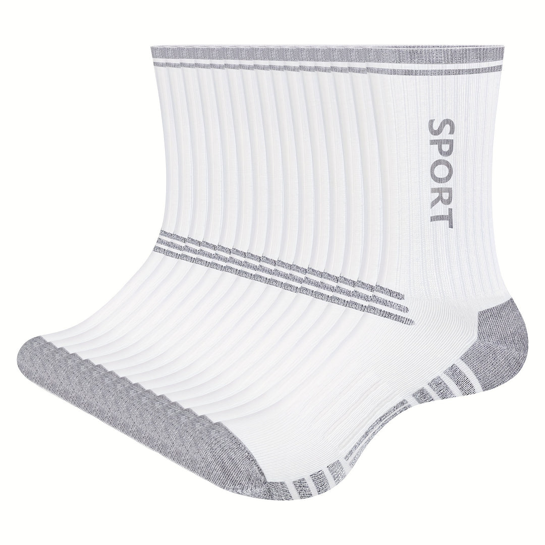 Herrensocken | Modell Crew | Einfarbig & bequem | Polyester-Elasthan