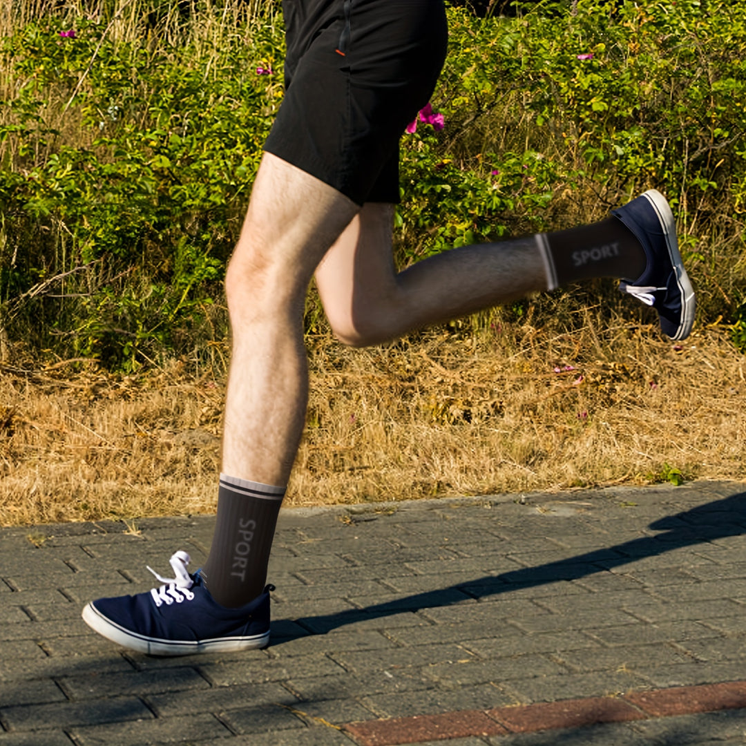 Herrensocken | Modell Crew | Einfarbig & bequem | Polyester-Elasthan
