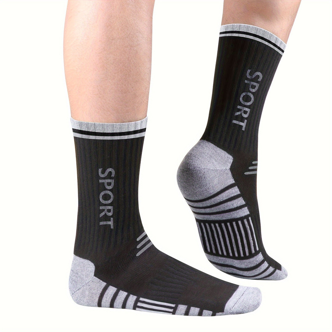 Herrensocken | Modell Crew | Einfarbig & bequem | Polyester-Elasthan