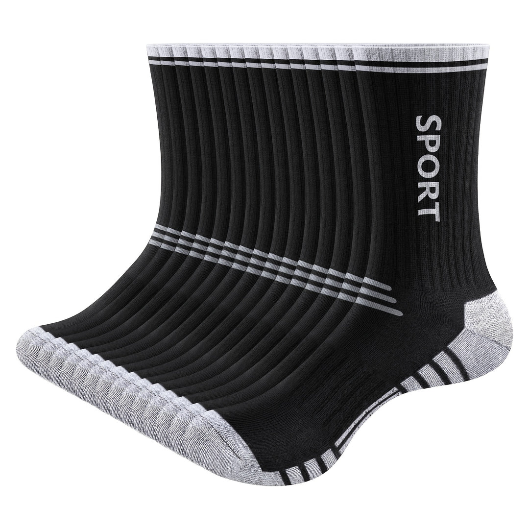 Herrensocken | Modell Crew | Einfarbig & bequem | Polyester-Elasthan