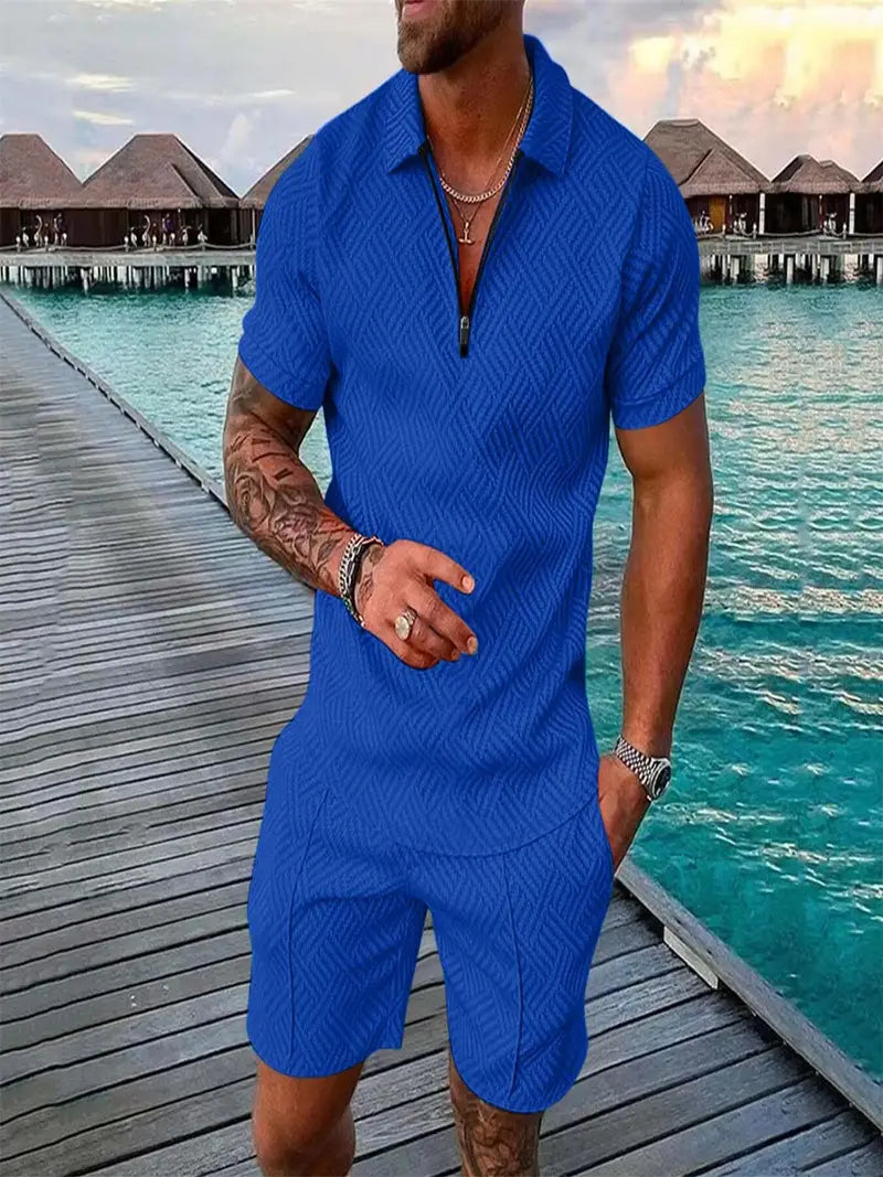 Herrenset | Poloshirt & Shorts | Bequem & luftig | Für Sommer & Freizeit