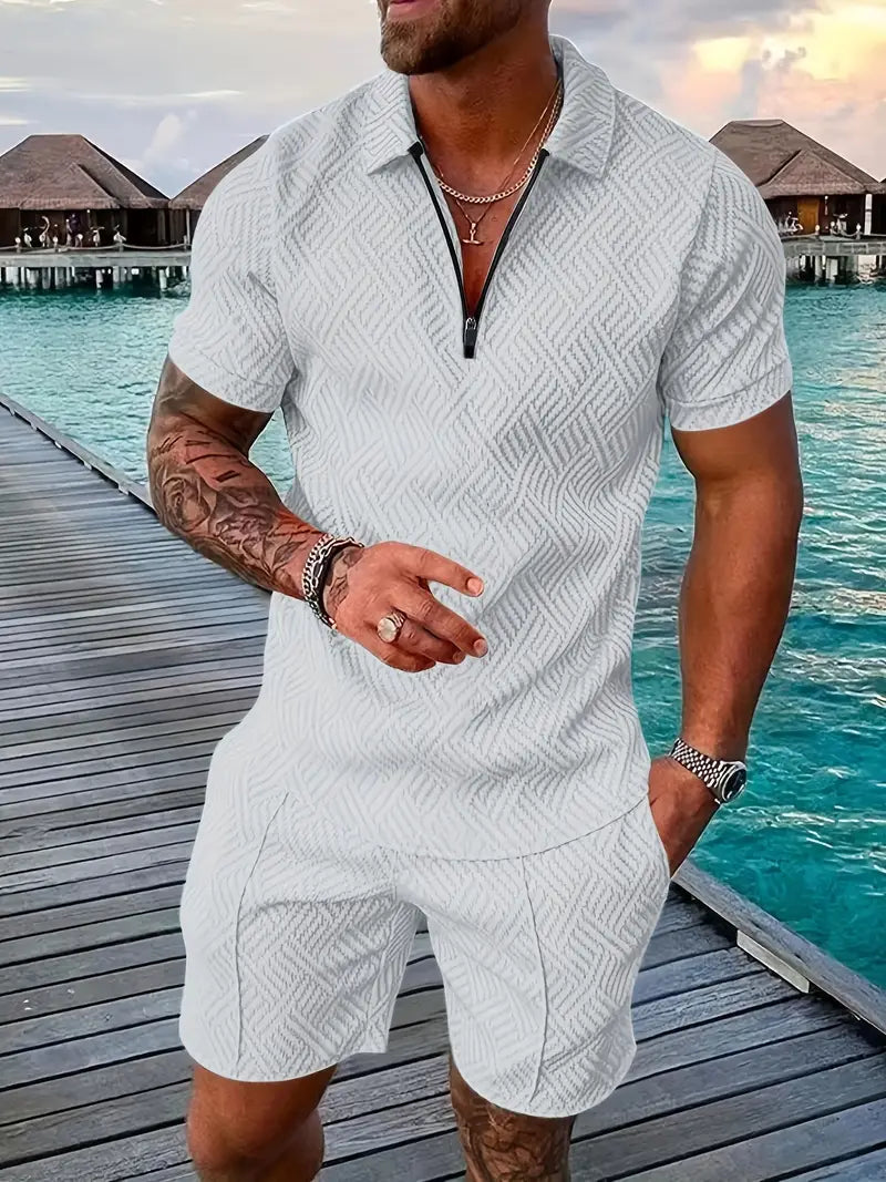 Herrenset | Poloshirt & Shorts | Bequem & luftig | Für Sommer & Freizeit