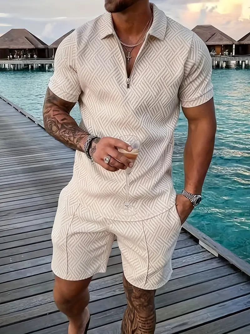 Herrenset | Poloshirt & Shorts | Bequem & luftig | Für Sommer & Freizeit