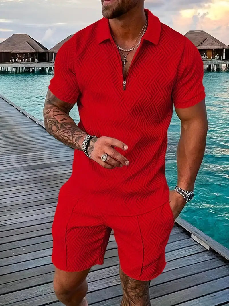 Herrenset | Poloshirt & Shorts | Bequem & luftig | Für Sommer & Freizeit