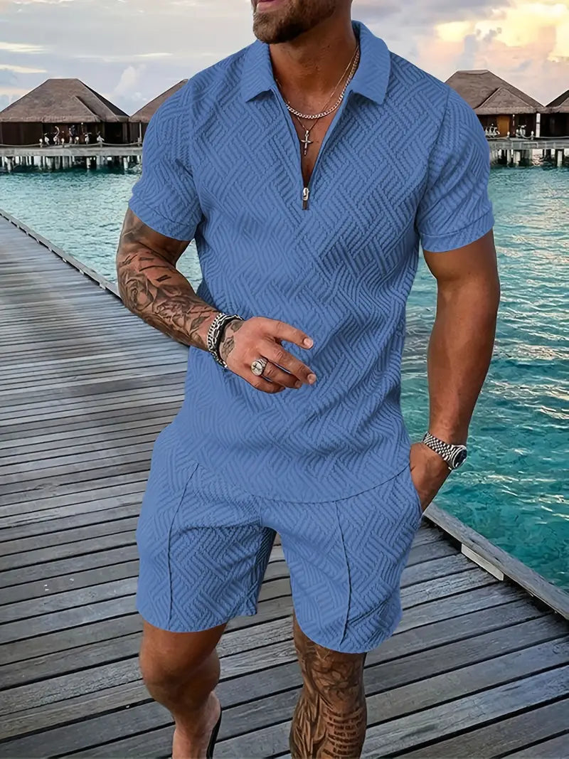 Herrenset | Poloshirt & Shorts | Bequem & luftig | Für Sommer & Freizeit