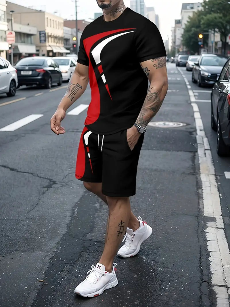 Zweiteiliges Set für Männer | T-Shirt & Shorts | Lässig & Bequem