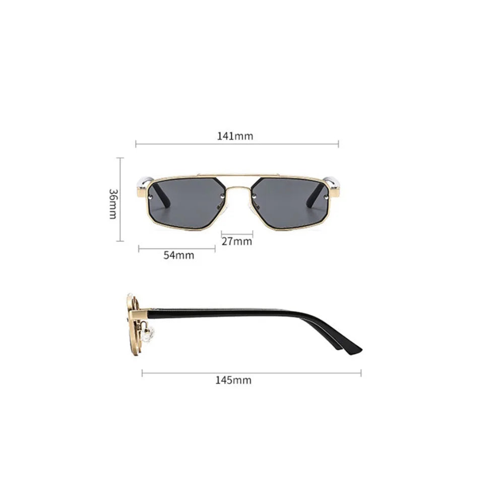Herren-Sonnenbrille | Geometrisches Pilotenbrillen-Design | Kratzfest & Anti-Reflexion | Edelstahlrahmen