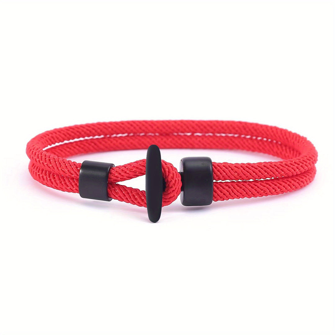 Herrenarmband | Geflochtenes Milanseil | Walfischschwanzschnalle | Boho Nautischer Stil