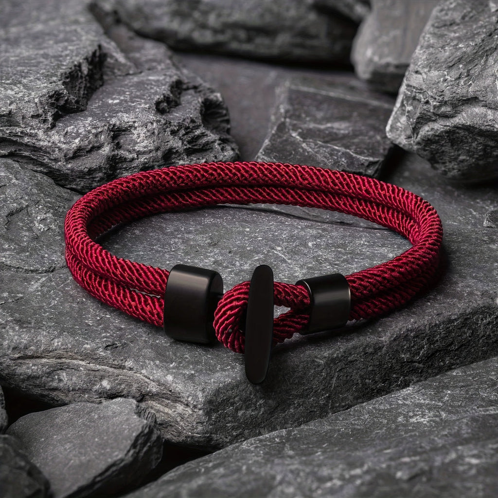 Herrenarmband | Geflochtenes Milanseil | Walfischschwanzschnalle | Boho Nautischer Stil