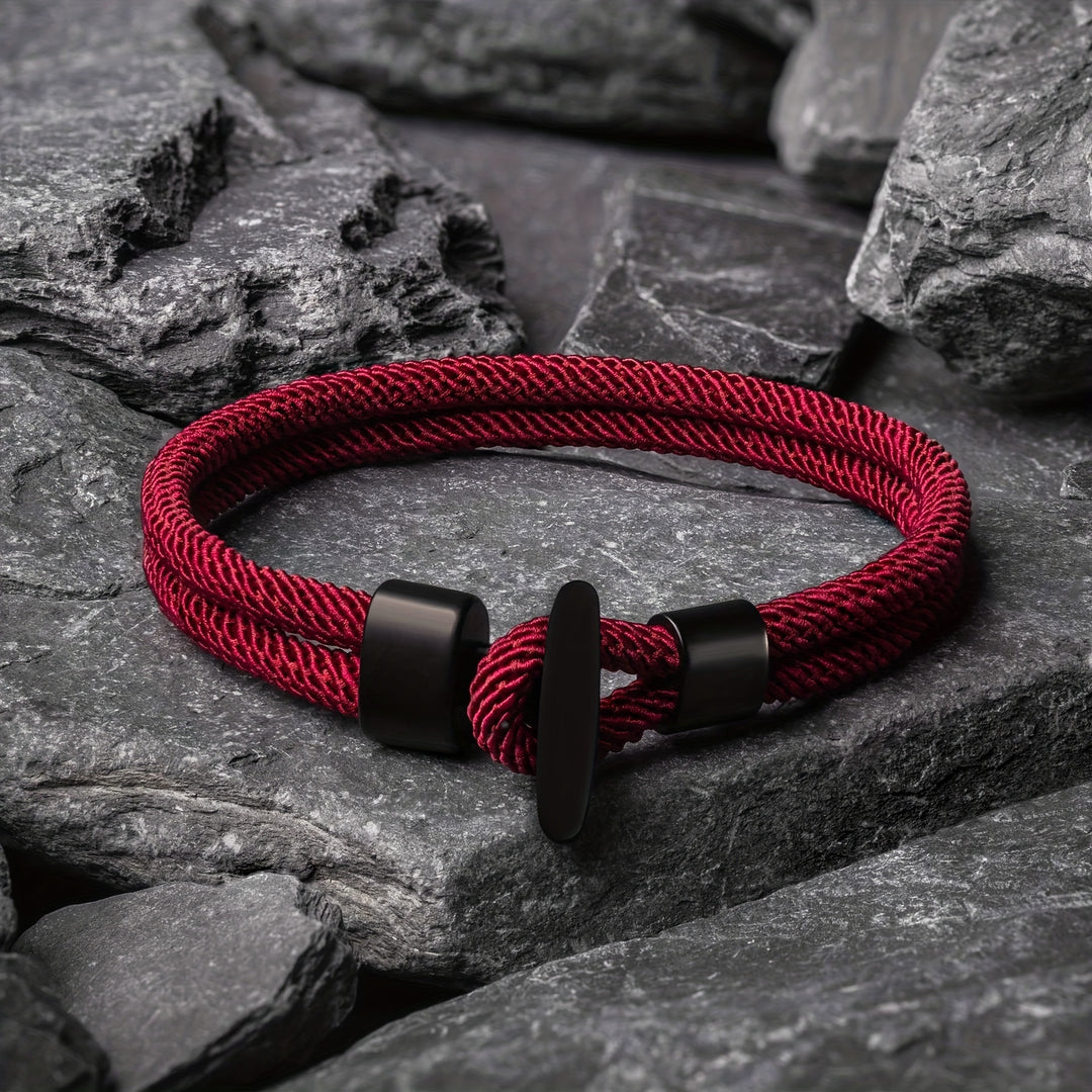 Herrenarmband | Geflochtenes Milanseil | Walfischschwanzschnalle | Boho Nautischer Stil