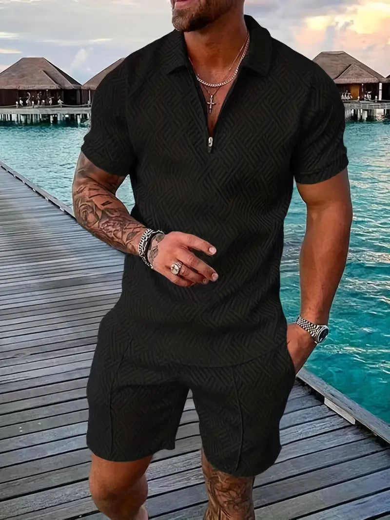 Herrenset | Poloshirt & Shorts | Bequem & luftig | Für Sommer & Freizeit