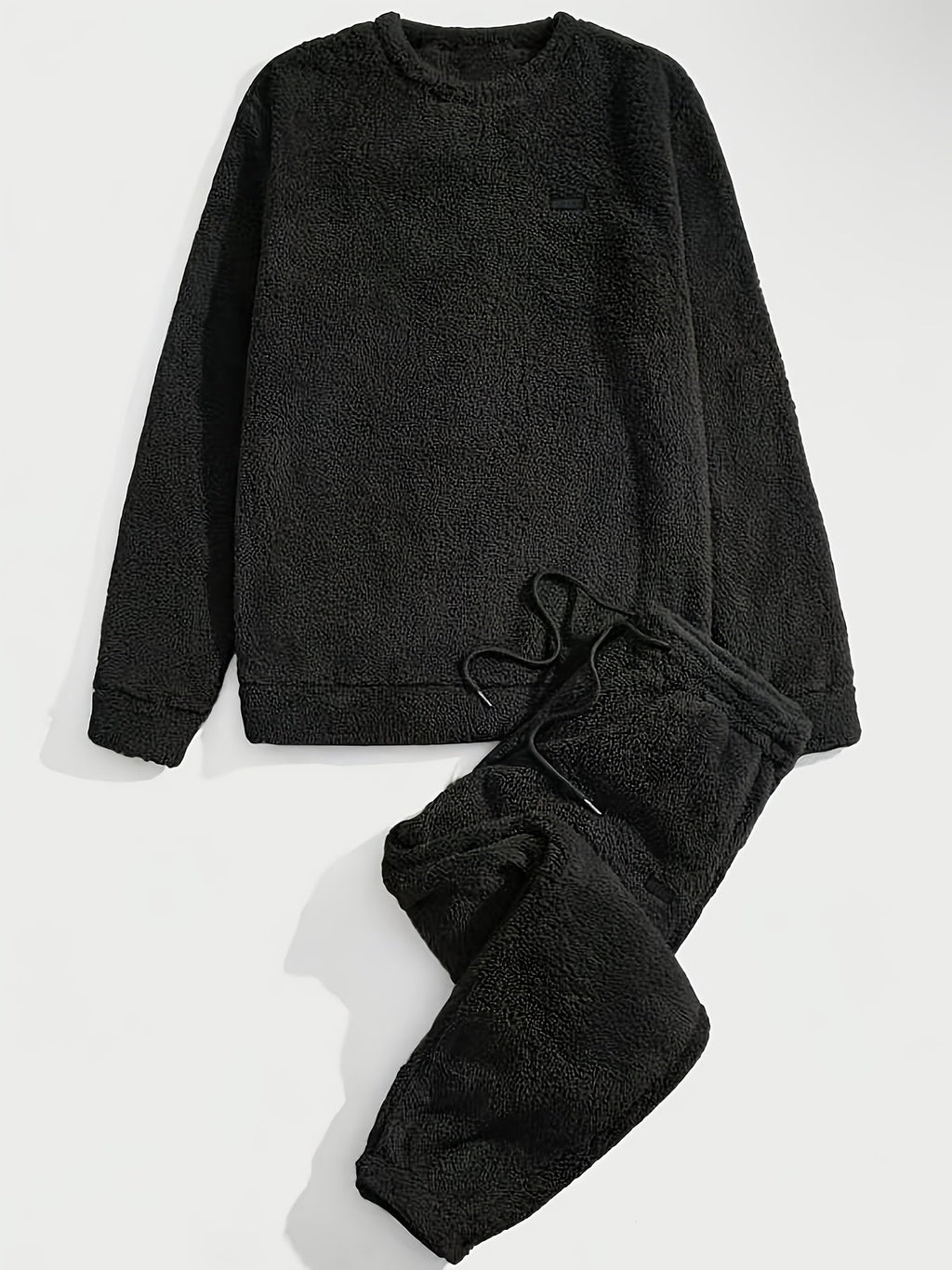 Herren-Winter-Set | Plüsch-Sweatshirt & Kordelzug-Hose | Warm & bequem