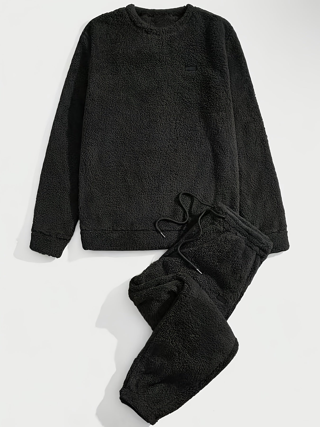 Herren-Winter-Set | Plüsch-Sweatshirt & Kordelzug-Hose | Warm & bequem