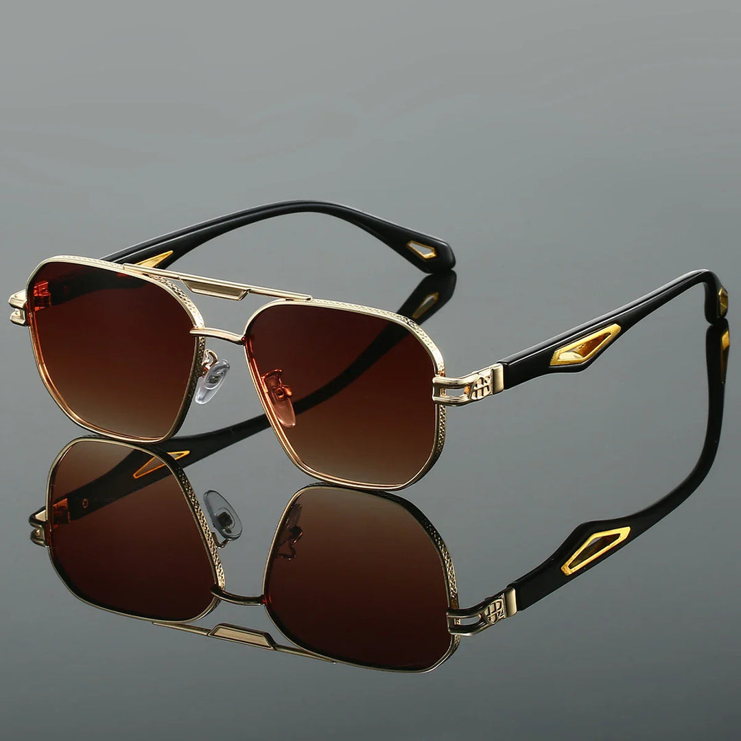 Herren-Sonnenbrille | Double Bridge & Aviator Design | UV400 Schutz | Edelstahl