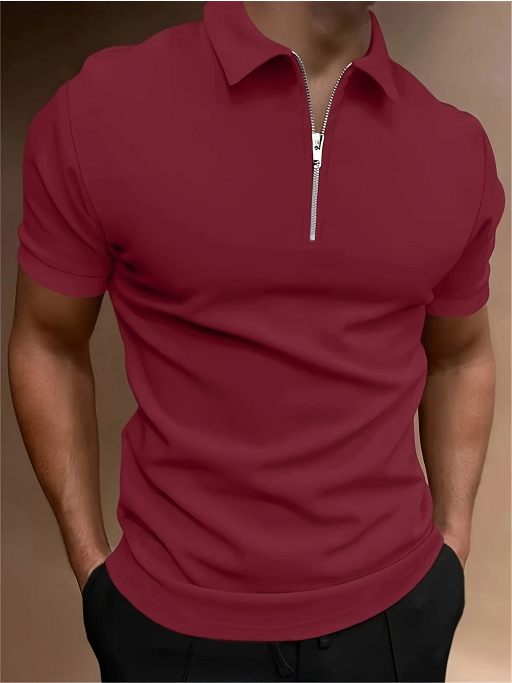 Herren-Golf-Shirt | Stretch & Reißverschluss | Lässig & Stylisch | Unifarben