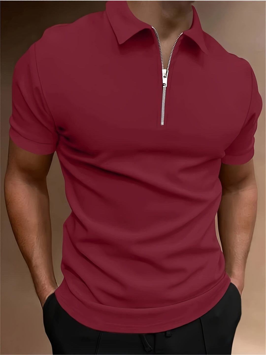 Herren-Golf-Shirt | Stretch & Reißverschluss | Lässig & Stylisch | Unifarben