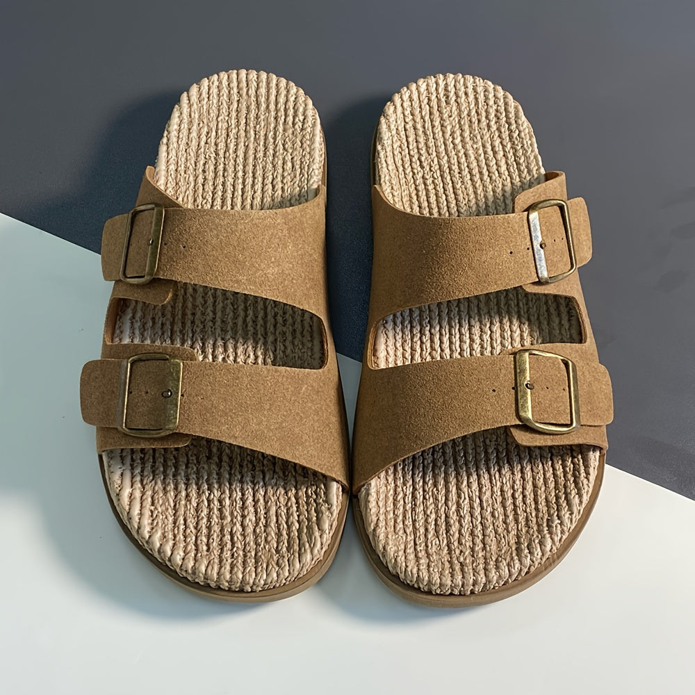 Herrensandalen | Offene Zehe & Schnalle | Atmungsaktiv & Rutschfest | EVA-Sohle für Strand & Wasser