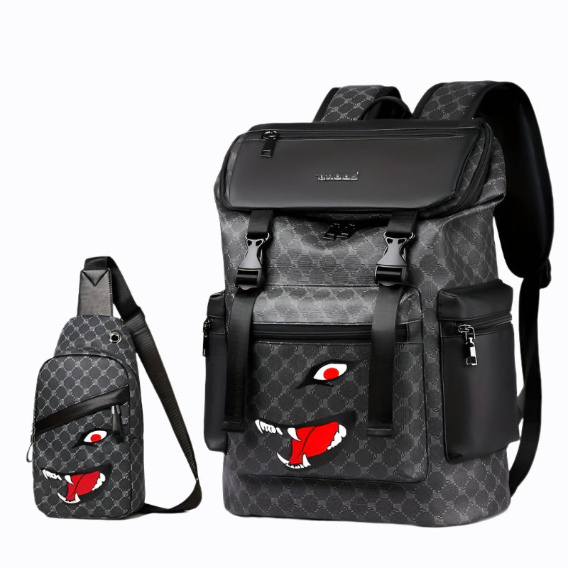 Herrenrucksack | Anti-Diebstahl & Trendy Print | Unisex Brust- & Outdoor-Tasche