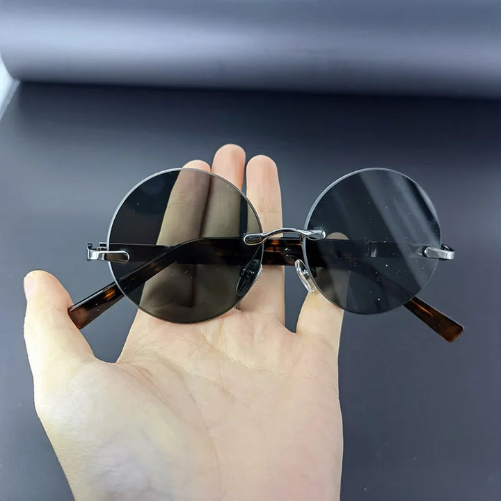 Herren-Sonnenbrille | Goldmetallic-Rahmen & Kristallgläser | UV-Schutz | Acetat-Beine