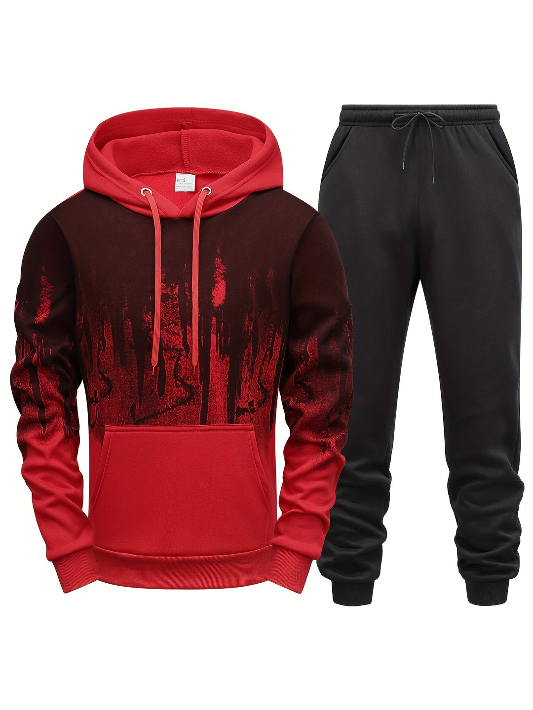 Herren-Sweatsuit-Set | Gedrucktes Muster | Atmungsaktives Polyester | Für alle Jahreszeiten