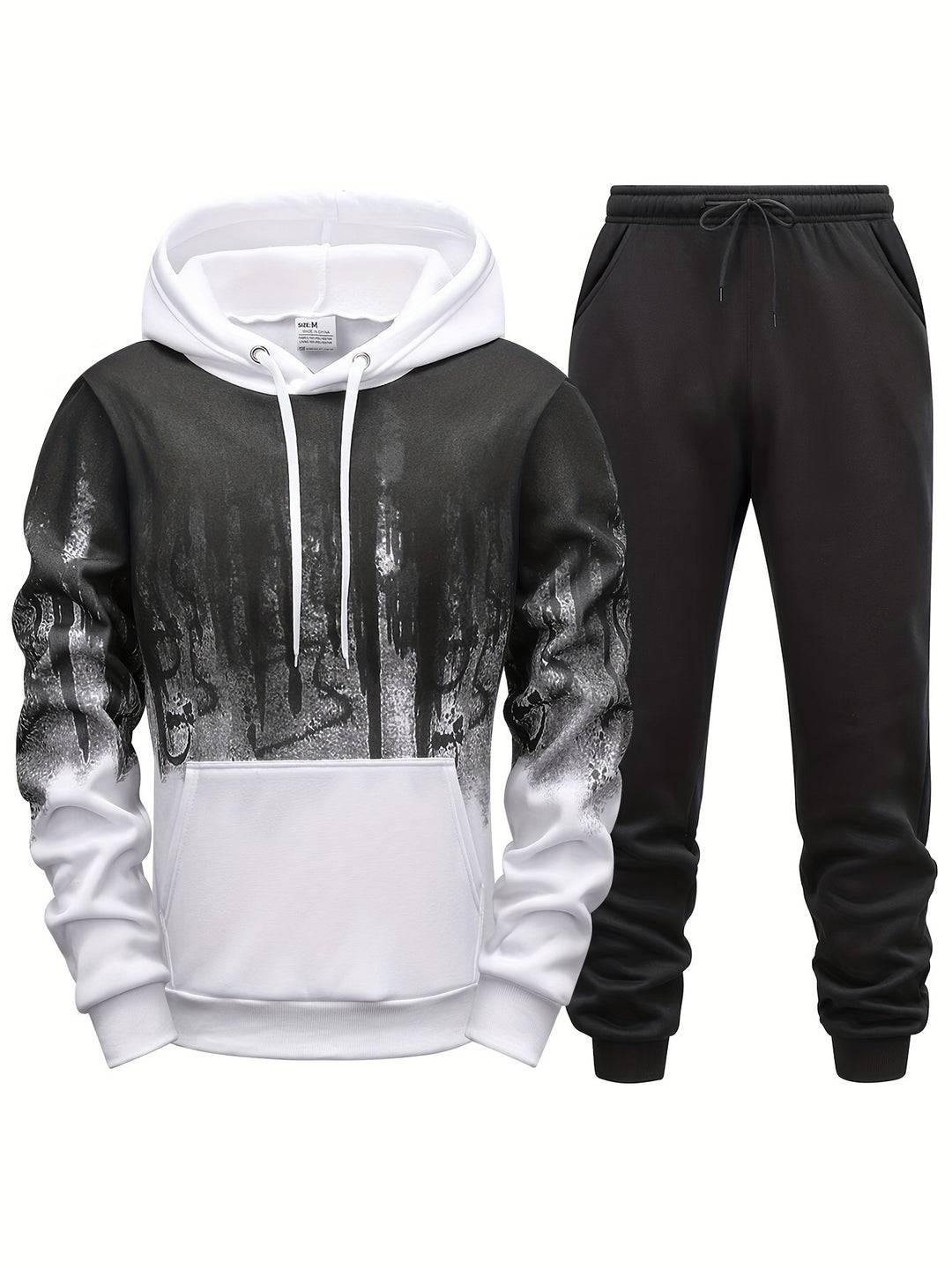 Herren-Sweatsuit-Set | Gedrucktes Muster | Atmungsaktives Polyester | Für alle Jahreszeiten