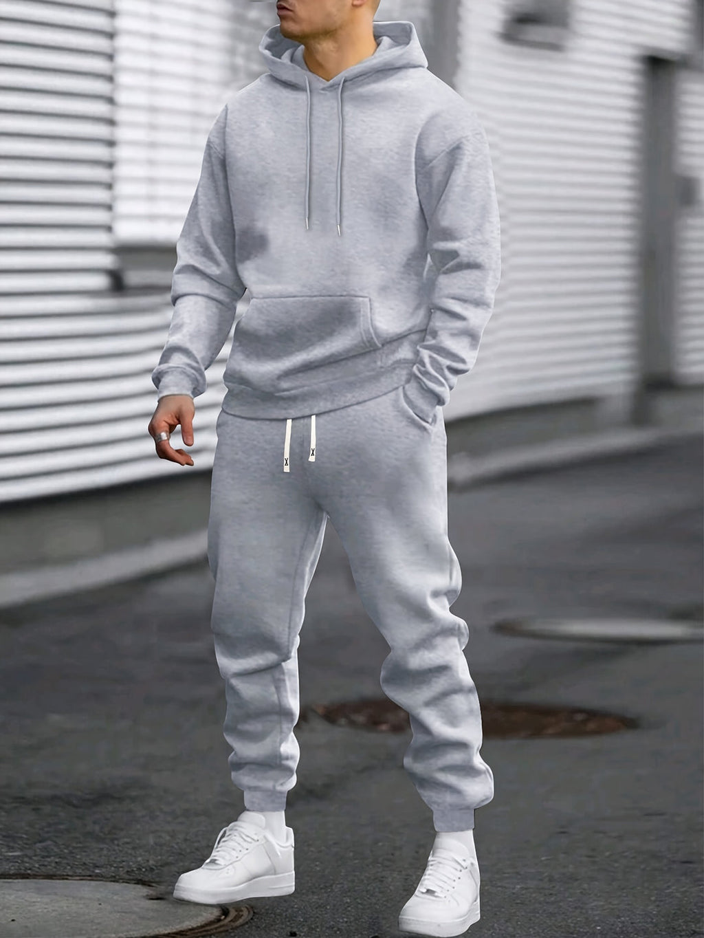 Herren-Sport-Set | Kapuzenpulli & Sweatpants | Bequem & atmungsaktiv | Frühling & Herbst