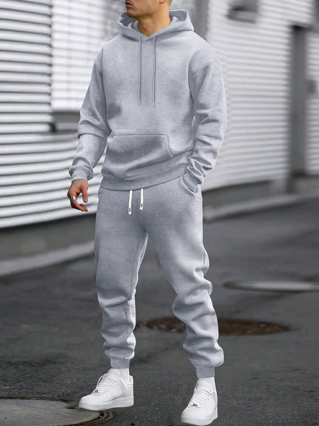 Herren-Sport-Set | Kapuzenpulli & Sweatpants | Bequem & atmungsaktiv | Frühling & Herbst