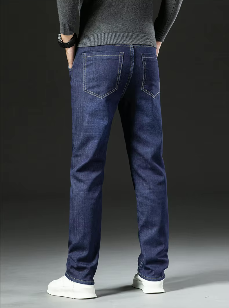 Stylische Denim-Jeans mit Fleece-Futter für Männer mit überlegener Wärme und Komfort | Rich