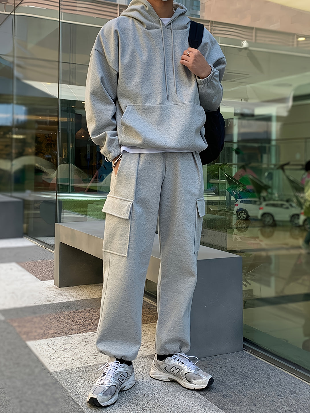 Herren-Sport-Set | Kapuzenpulli & Sweatpants | Leichter Stretch & Komfortabel | Frühling/Herbst