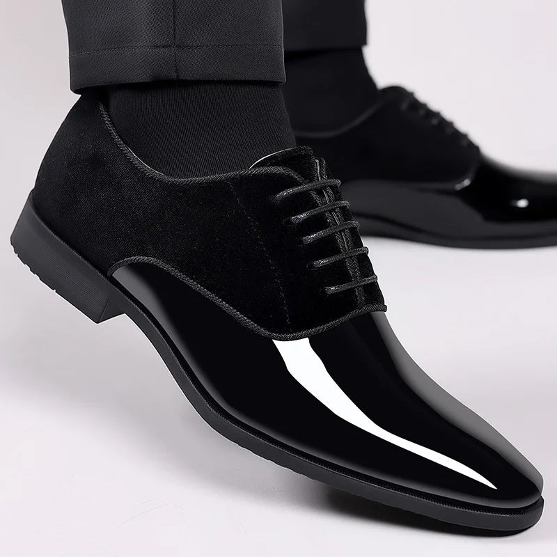 Herrenschuhe | PU & Samt | Schnürung & Slim Fit | Party & Business