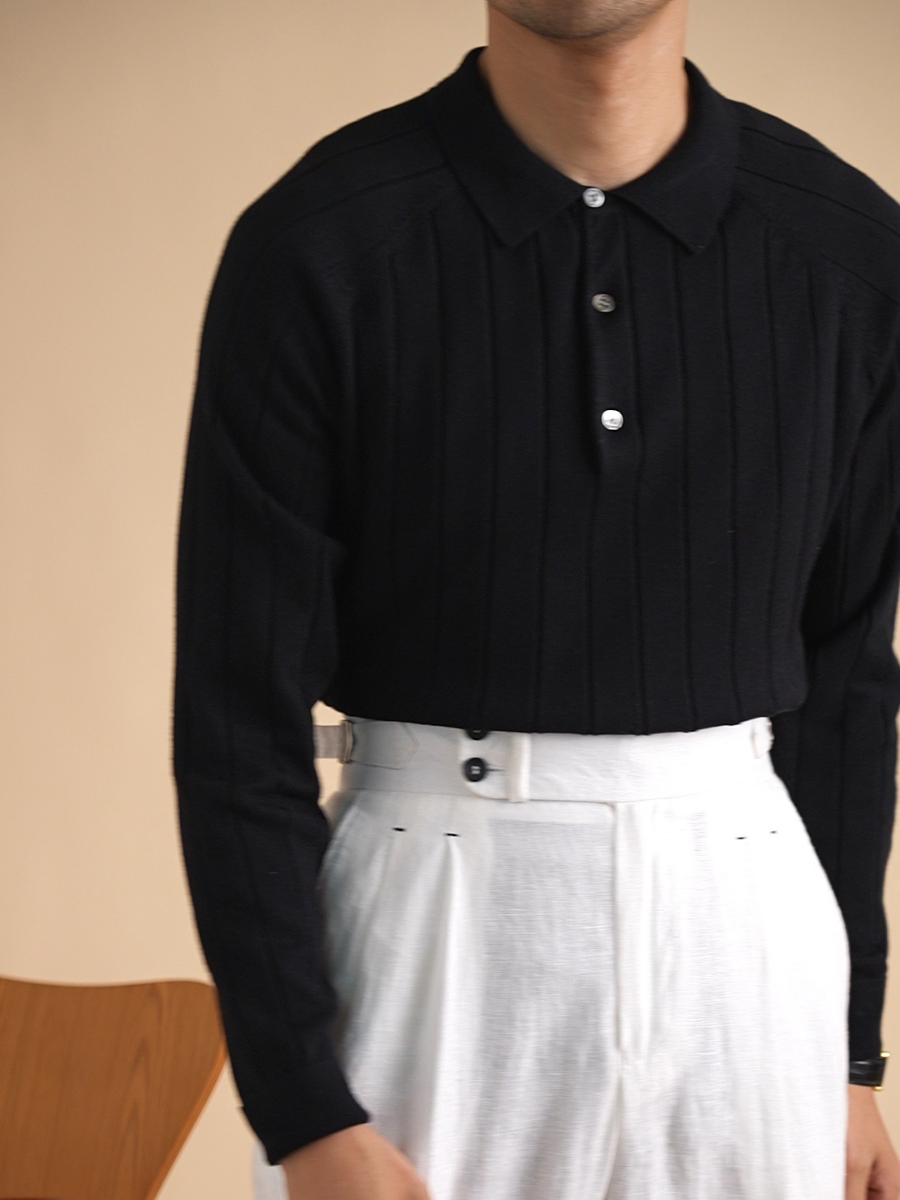 Anspruchsvolles Herren-Strickpolohemd mit zeitloser Eleganz und hohem Tragekomfort | Thomas