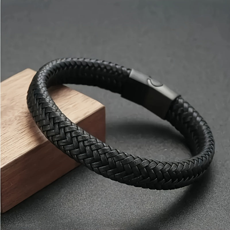 Herrenarmband | Vintage gewebtes Kunstleder | Magnetverschluss & Stylish