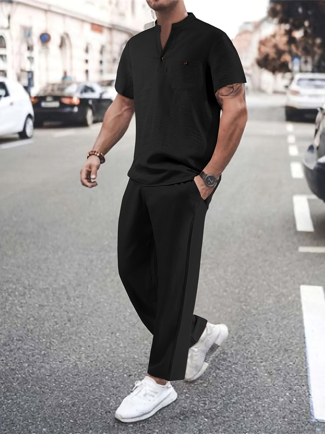 Atmungsaktives Hemd & lockere Hose | Stylisch & Bequem | Herren-Set