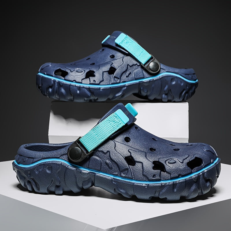 Herren-Hausschuhe | Atmungsaktiv & Leichtgewichtig | Weiche Sohle & Loch-Design | Rutschfeste Strandschuhe