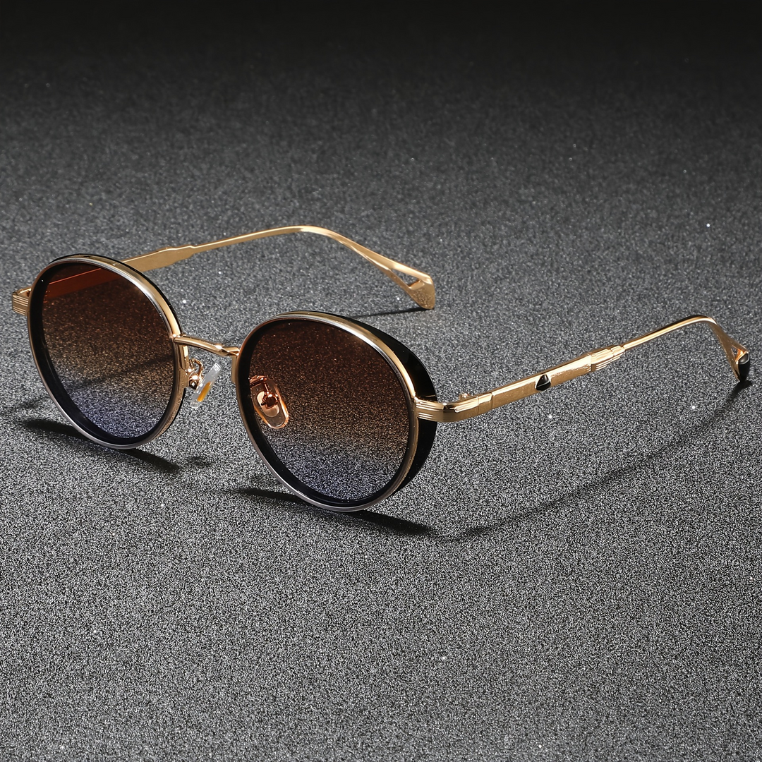 Herrensonnenbrille | Runde Form | 100% UV-Schutz | Zeitloses Design