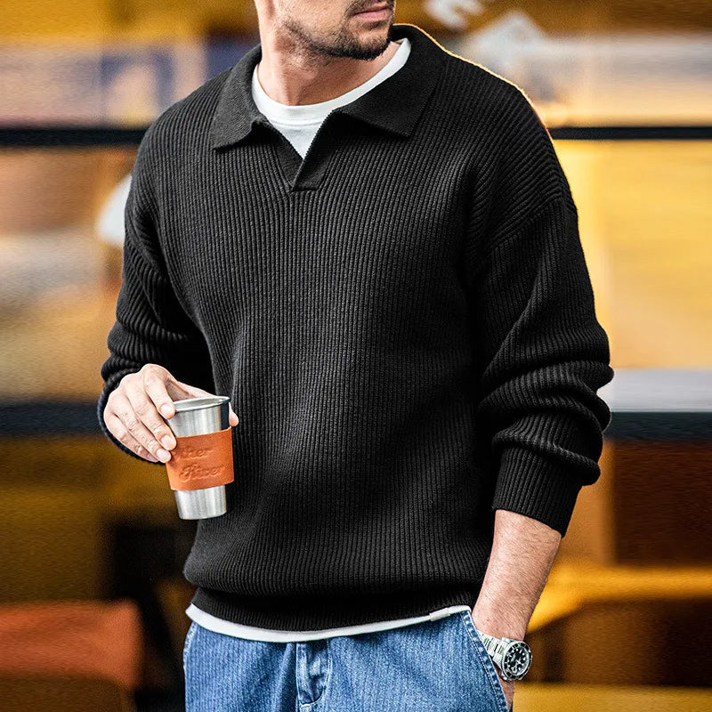 Gestrickter Herren-Polopullover mit anspruchsvollem Stil und zeitloser Eleganz | Tim