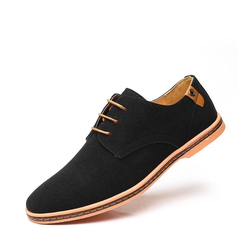Herren-Oxford-Schuhe | Wildlederoptik | Stilvoll & bequem | Schnürung & griffige Sohle