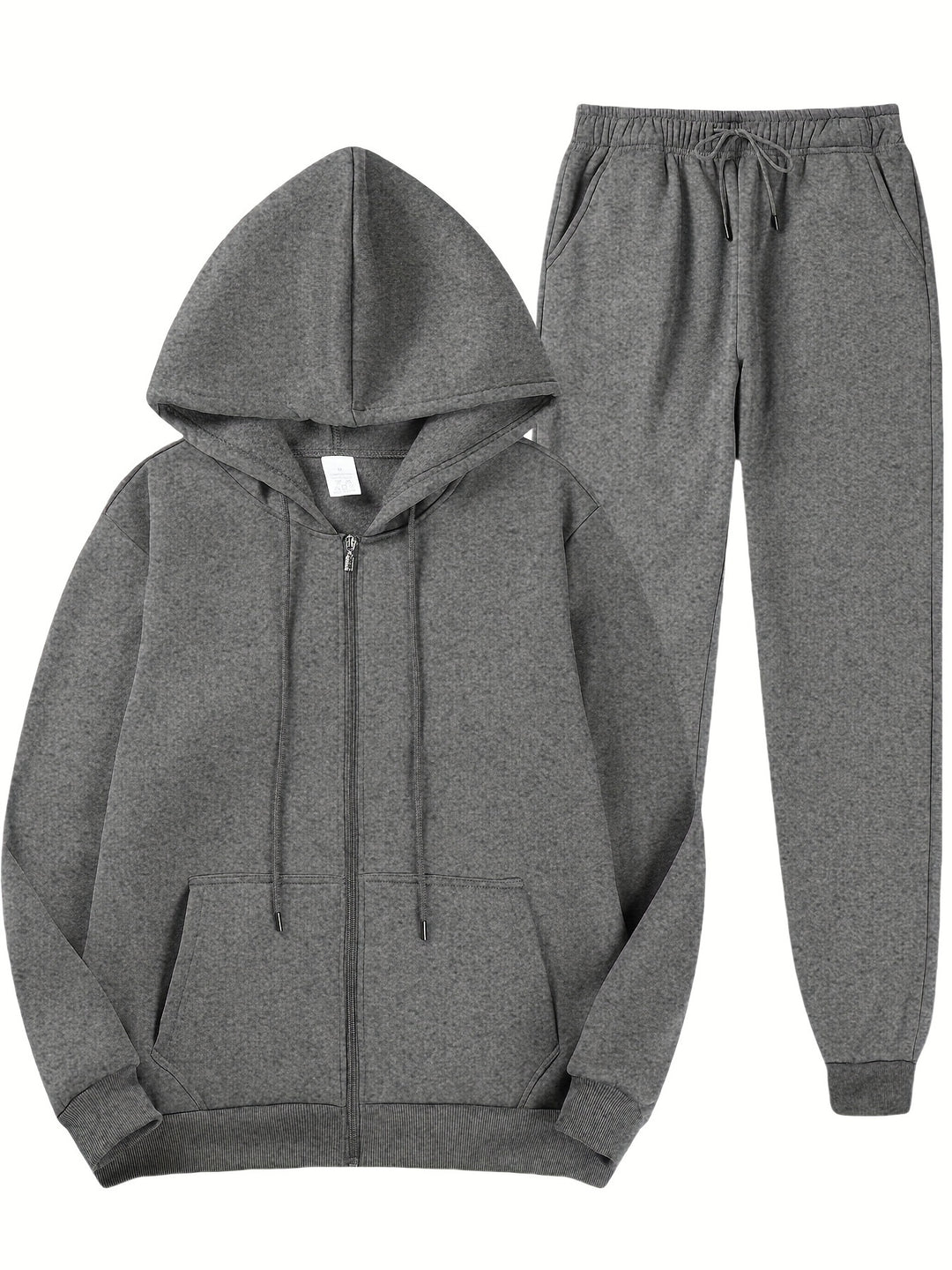 Herren-Sweatanzug | Fleece gefüttert | Kapuzenpulli & Sweatpants mit Reißverschluss | Warm & lässig