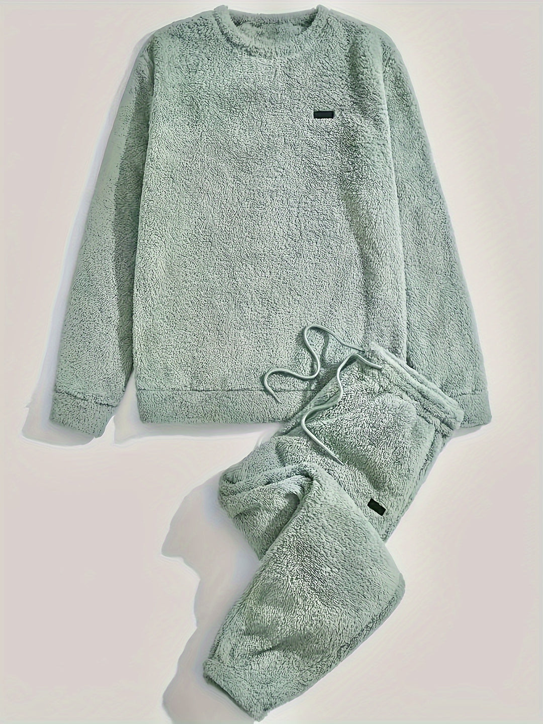 Herren-Winter-Set | Plüsch-Sweatshirt & Kordelzug-Hose | Warm & bequem