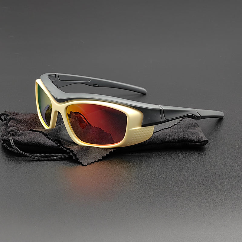 Sport-Sonnenbrille für Männer | Polarisierende Gläser | 100% UV-Schutz | Leichtes Plastik