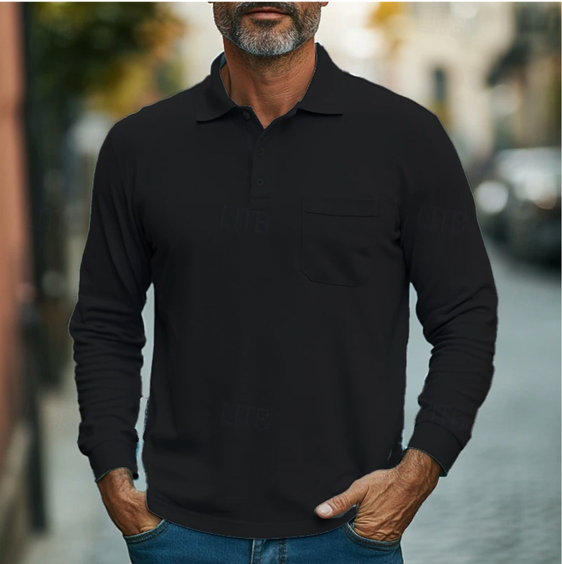 Modernes und bequemes Herren-Langarm-Poloshirt mit klassischem Design | Max