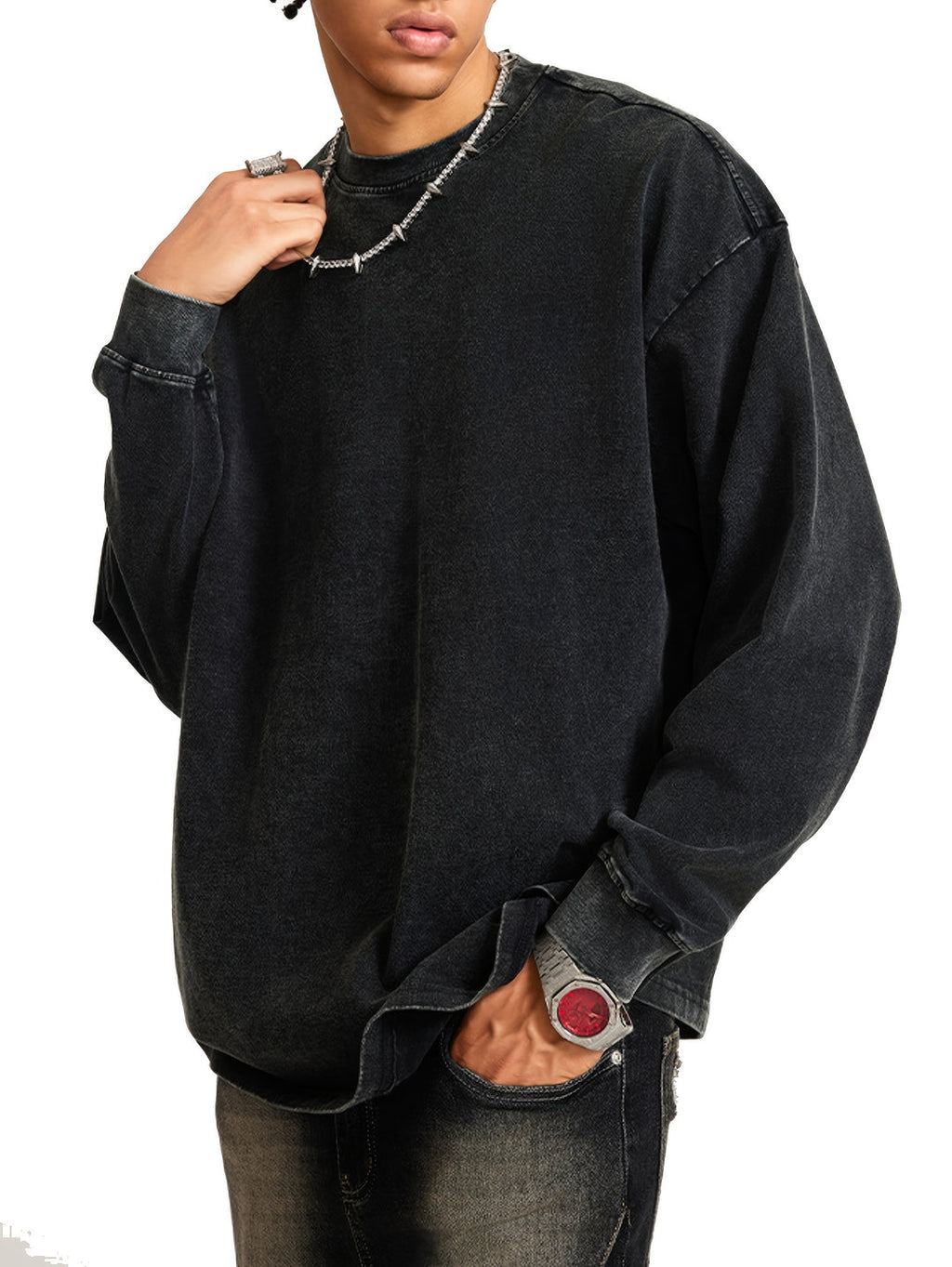 Herren Pullover | Trendy & Bequem | Gealtertes Design & Weicher Stoff | Lange Ärmel
