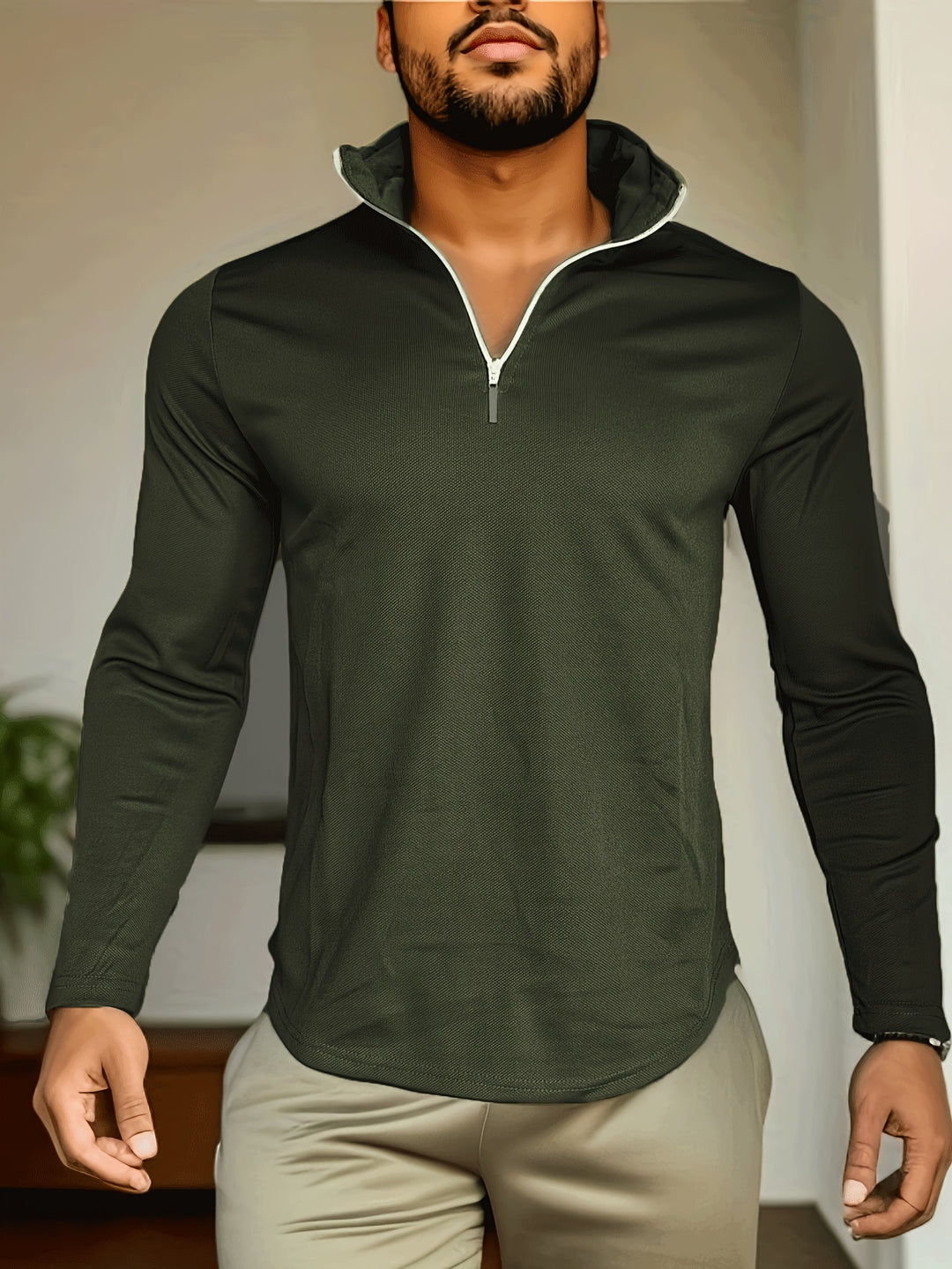 Herren 2-tlg. Outfits | Quarter Zip Pullover & Jogginghosen Set | Für Outdoor & Sport