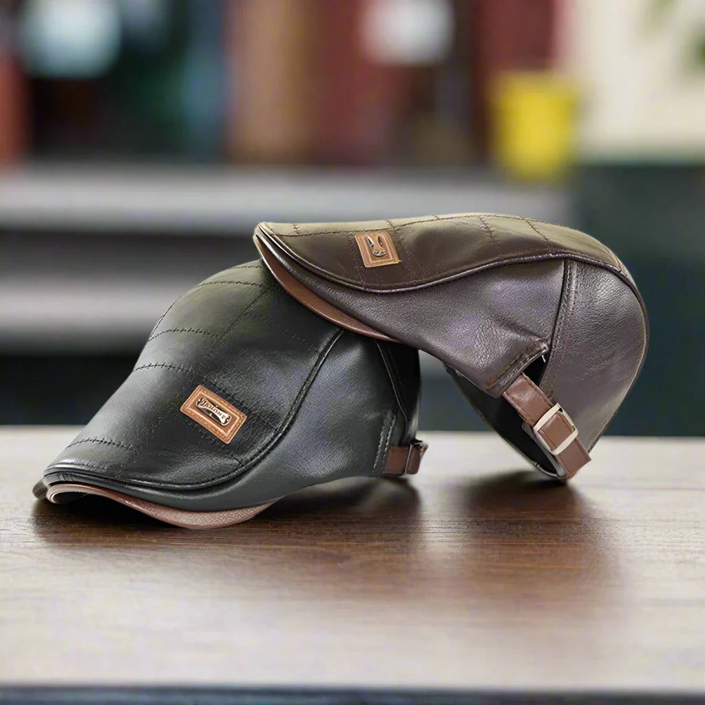 Herren Barret | Retro Leder Look | Winddicht & Verstellbar | Warmer Winter Style