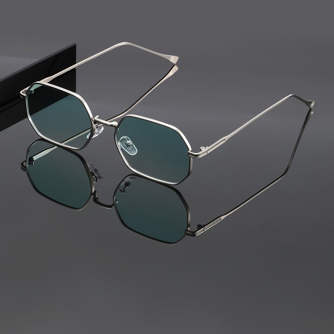 Herren-Retro-Brille | Polygonales Design | Edelstahl & PC-Glas | Vintage-Stil
