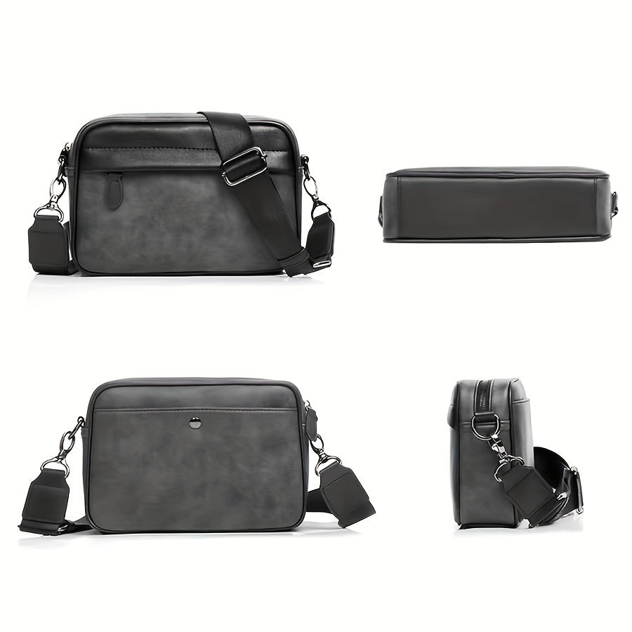 Herren Umhängetasche | Retro & Minimalistisches Design | Für den täglichen Gebrauch | Grau