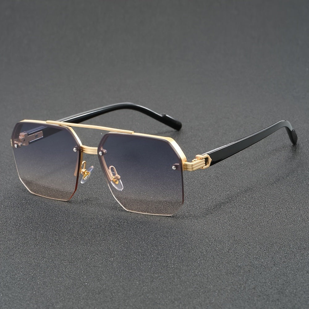 Halbumrandete Brille | Stilvoll & leicht | Zinklegierung & PC-Glas