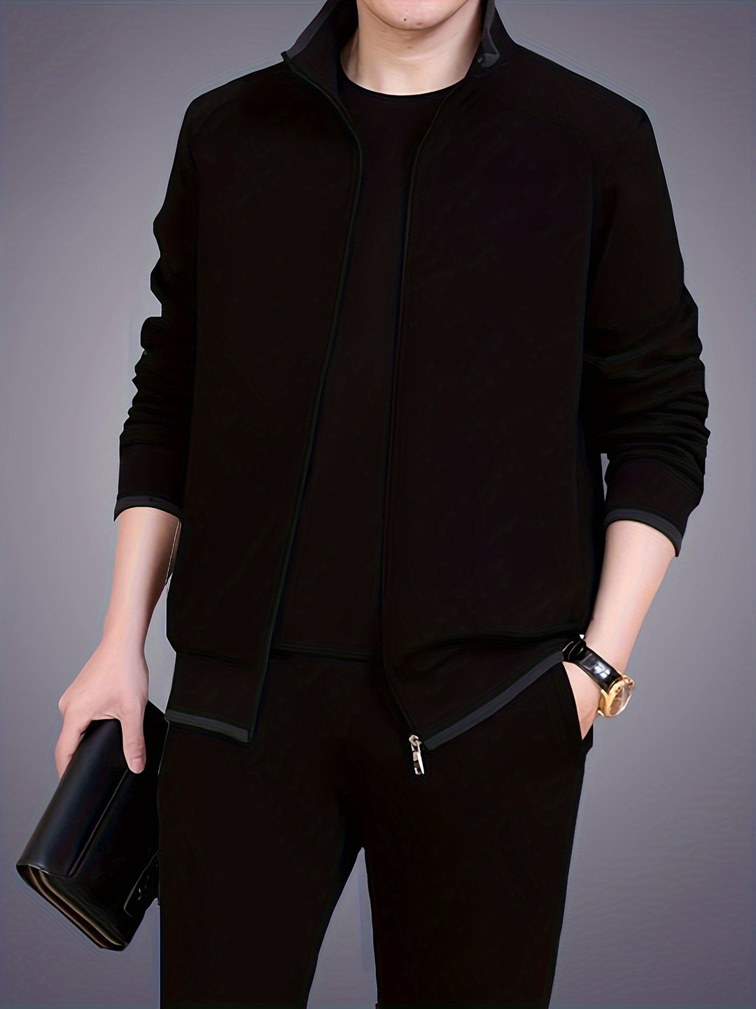Herren-Sportbekleidungsset | Trendy & Bequem | Zip-Up Jacke & Jogger | Frühling & Herbst